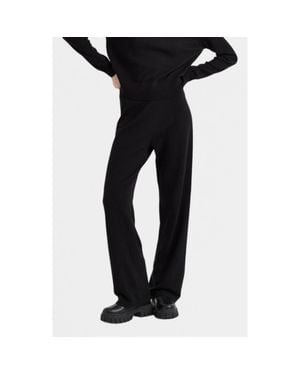 Chinti & Parker Wool Cashmere Wide Leg Track Pants - Black
