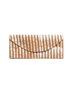 Studio Variously Oak Stripes Cotton Wax Block Printed Zero Waste Envelope Pouch - Multicolor