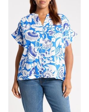 Sugarlips Ronan Print Top - Blue