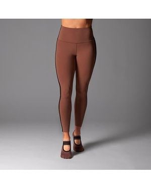 Tavi High Waisted 7/8 Stripe Legging - Brown