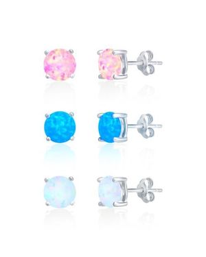Donatello Gian Set Of 3 Opal Earrings - Blue