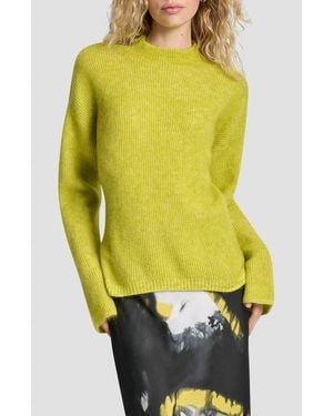 DKNY Funnel Neck Wool & Mohair Sweater - Yellow