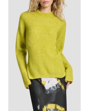 DKNY Funnel Neck Wool & Mohair Sweater - Yellow