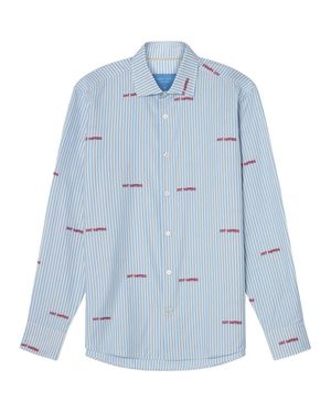 Robert Talbott Reynolds Novelty Bengal Twill Shirt - Blue