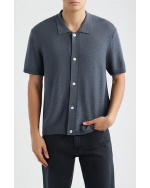 FRAME Short Sleeve Wool Cardigan - Blue