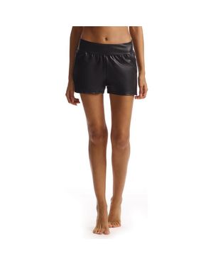 Commando Faux Leather Jogger Shorts - Black
