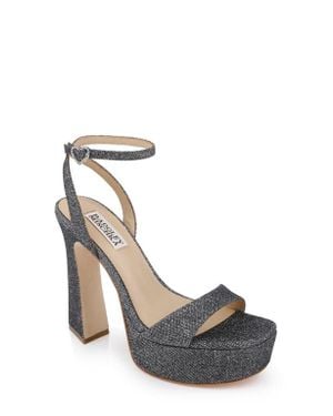 Badgley Mischka Caia Ankle Strap Platform Sandal - Metallic