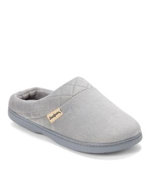 Dearfoams Darcy Quilted Cuff Velour Clog Slipper - Gray