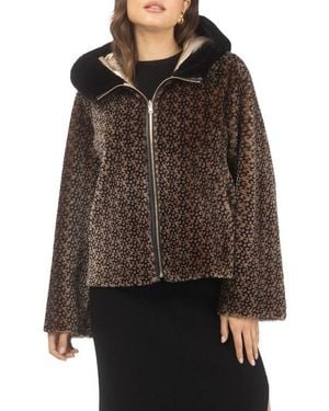Gorski Genuine Shearling Jacket, Reversible - Brown