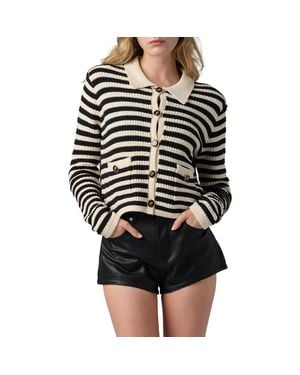 Blank NYC Stripe Cardigan - Black