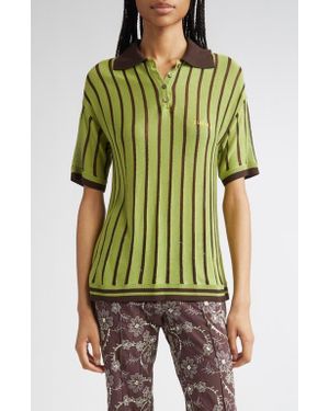 Siedres Rounes Stripe Polo - Green