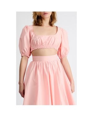Extro & Vert Tessa Scoop Neck Crop Top - Pink