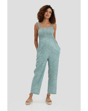 Nom Maternity Marais Maternity & Nursing Jumpsuit - Blue