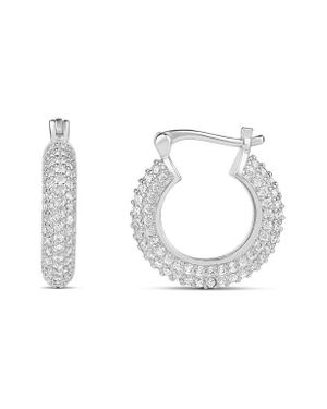 SHYMI Small Pavé Hoop Earrings - White