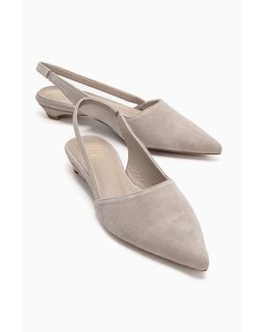 Forever & Always Shoes Berlina Leather Slingback Pump - White