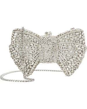 Dune Enchant Crystal Bow Clutch - White