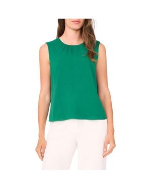 Halogen® Gathered Neck Sleeveless Shell - Green