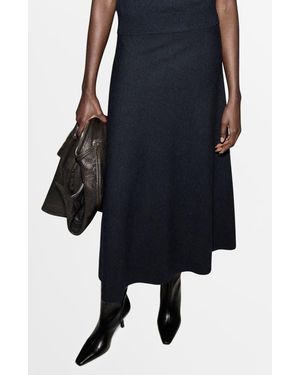 Mango Knit Midi Skirt - Black