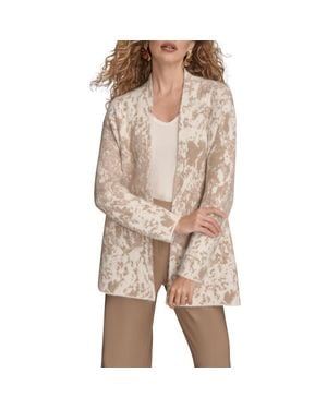 Donna Karan Drop Shoulder Cardigan - Brown