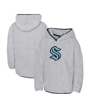 Outerstuff Girls Youth Seattle Kraken Ultimate Teddy Fleece Pullover Hoodie - Gray