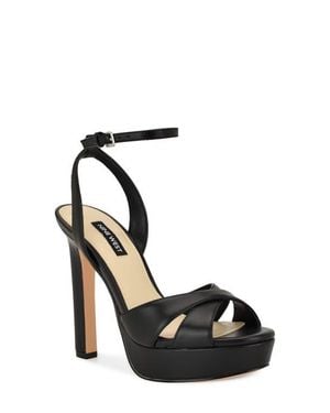 Nine West Wilda Ankle Strap Platform Sandal - Black