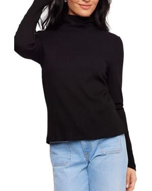Karen Kane Ribbed Turtleneck Top - Black