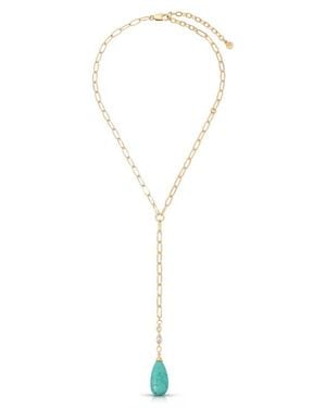 Ettika Teardrop Y-Necklace - Blue