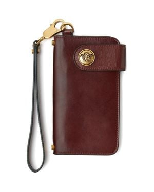 Versace Emblème Long Leather Wallet - Purple