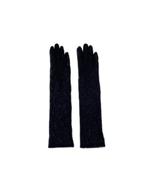 Agnelle Mid Length Lace Gloves - Blue