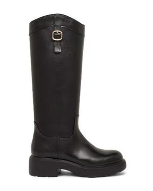 Santoni Leather Easy Boot - Black
