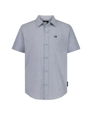 Quiksilver Kids' Oxford Classic Short Sleeve Cotton Button-Up Shirt - Gray