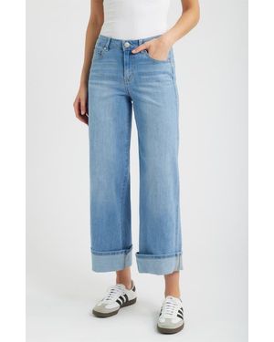 1822 Denim Roll Cuff Mid Rise Wide Leg Jeans - Blue