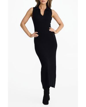 Brave+True Mimi Rib Maxi Sweater Dress - Black