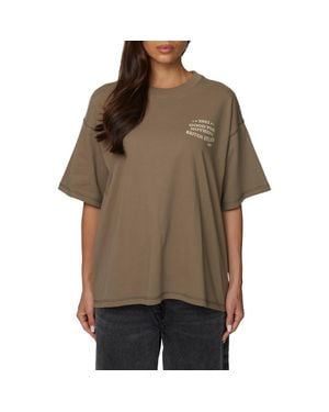 Good For Nothing Oversized Stamp T-Shirt - Brown