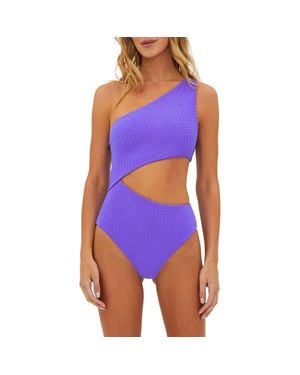 Beach Riot Celine Cutout One-Shoulder One-Piece Swimsuit - Blue