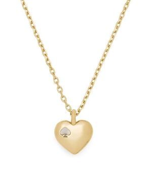Kate Spade Heart Spade Pendant Necklace - Metallic