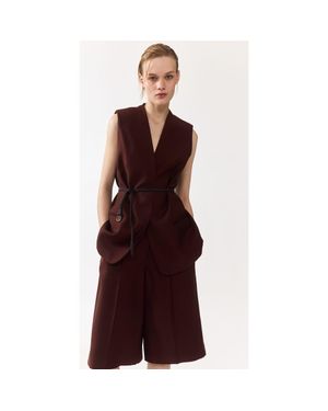 H&M Belted Waistcoat - Brown