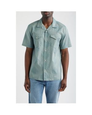 Pendleton Short Sleeve Snap-Up Western Shirt - Blue