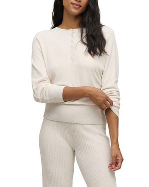 Barefoot Dreams Cozychic Ultra Lite Scallop Dolman Henley - Natural