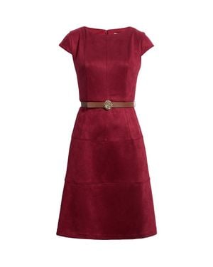Anne Klein Heritage Sueded Scuba Knit Dress - Red