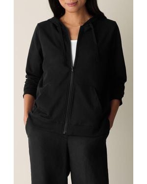 Eileen Fisher Hooded Zip Jacket - Black