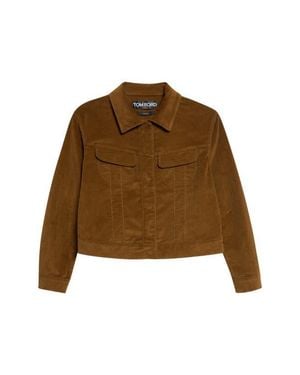 Tom Ford Stretch Cotton Velvet Western Jacket - Natural