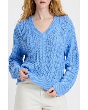 French Connection Ryland Cable Sweater - Blue
