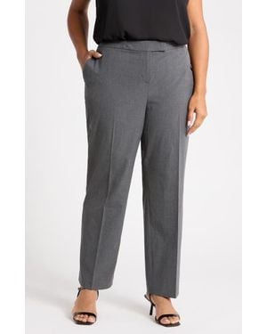Kasper Washable Claire Straight Leg Pants - Gray