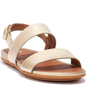 Fitflop Gracie Leather Back Strap Sandals - Metallic