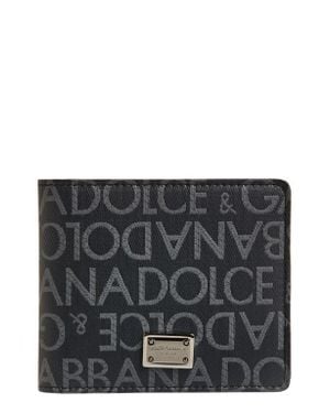 Dolce & Gabbana Allover Logo Billfold Wallet - Gray