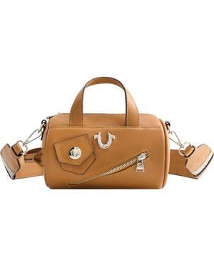 True Religion Zip Top Mini Duffle Handbag - Brown
