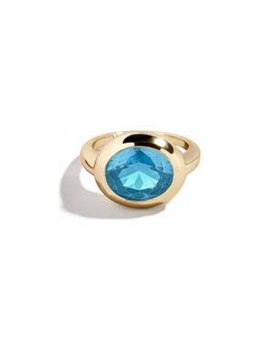 BaubleBar Birthstone Oval Cubic Zirconia Ring - Blue