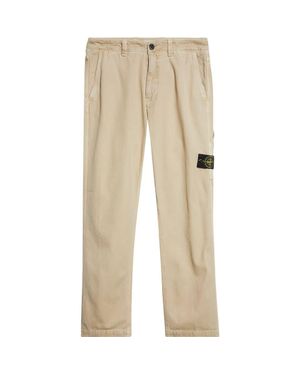 Stone Island Organic Cotton Utility Chinos - Natural