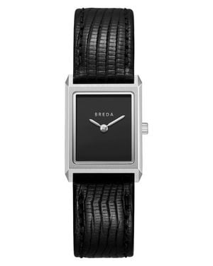 Breda Small Virgil Leather Strap Tank Watch, 20Mm X 26Mm - Black